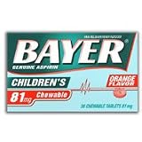 Bayer - Childrens Chewable, Childrens Aspirin Pain Reliever, 81mg, Orange 36 ea