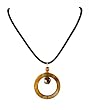 Necklace - N283 - Shell and Fire Polished Glass Pendant (32mm) ~ Open Round