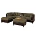 Bobkona Hungtinton Microfiber/Faux Leather 3-Piece Sectional Sofa Set, Sage