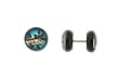 Genuine Ed Hardy Anodized Black Fake Plug - Love Eternal Logo -16g Wire - 10mm - Sold as a Pair