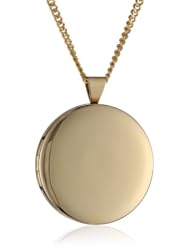 Hand Polished Plated Round Chain Locket Necklace, 24"