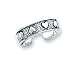 Sterling Silver Antiqued Hearts Toe Ring