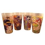 Set of 4 Ed Hardy Dangerous Women Pint Glasses