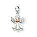 14k White Gold Filigree Angel with Heart Pendant
