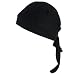 New Solid Black Pirate Biker, Skull Sewn, Molded Bandana Bandanna, Biker Hat Cap, Head Scarf
