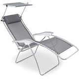 Outdoor Living : Picnic Time Serenity Reclining Lounge Chair - Dark Gray