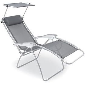Picnic Time Serenity Reclining Lounge Chair - Dark Gray