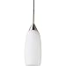 Progress Lighting P6136-09W 12 Volt Low Voltage T4 Mini-Pendant Tulip with White Glass, Brushed Nickel
