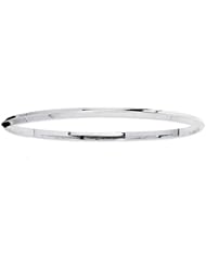 14k White Gold 2.7 mm (7/64 Inch) Stack Slip On Bangle 8"