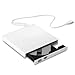 DVD Drive for PC DVD Drive Computer CD Drive External Protable USB 2.0 CD-RW Drive DVD-R Combo Burner Writer Player for Windows 2000/8/7/10/ XP/Vista Laptop,Ultra Notebook PC Desktop Computerï¼ˆWhite