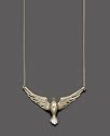 Fossil Goldtone Bird Necklace