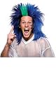 DELUXE PRO FOOTBALL TEAM SPORTS FAN BLUE and GREEN WIG