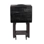 Living Accents Dark Espresso Finish 4 Tray Table Set with Stand