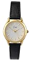 Limit 6108.50 Gold Plated Ladies Black Strap Watch with White Dial