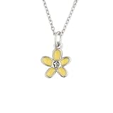 Children's Rhodium Plated Pewter Flower w/ Cross Pendant by Bob Siemon, 14