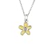 Children's Rhodium Plated Pewter Flower w/ Cross Pendant by Bob Siemon, 14