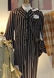 Unique Excluisve White & White Stripe Ton on Ton Shadow Fashion Long Tuxedo $189