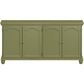 Harwick 4 door Console With Wood Doors, WOOD-DOOR, SAGE by Home Decorators Collection