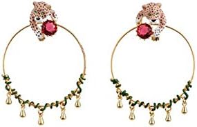 Fancy Handmade Cheetah Family Dangle Earring