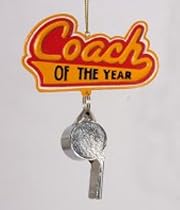 "Coach Of The Year" Thank You Gift Whistle Christmas Ornament #W7143