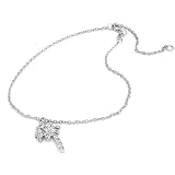 Bling Jewelry Pave CZ Palm Tree Charm Anklet Bracelet 925 Sterling Silver