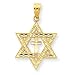 14k Diamond-cut Star of David w/Cross Pendant