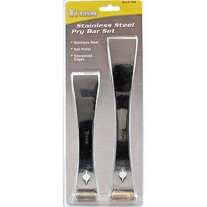 Titan 17005 2-Piece Stainless Steel Prybar/Scraper Set With Tray