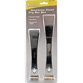 Click here to buy Titan 17005 2-Piece Stainless Steel Prybar Scraper Set With Tray by Titan.