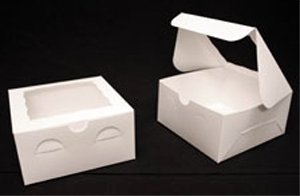 Golda's Kitchen Cake Box - 8 × 8 × 4 - Window - White - 10 pack