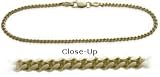 14K Yellow Gold 9 Inch Curb Style Anklet