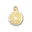 14k Solid Star of David Disc Pendant