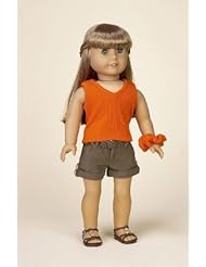 Toy: Orange Tank Top with Brown Shorts. Complete Outfit with Sandals. Fits 18" Dolls like American Girl? - Doll Factory