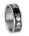 316L Stainless Steel Skull Ring - Width: 8mm