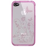 Flexi Gel SKin TPU PINK With FLOWER BUTTERFLY Design Sleeve Glove Soft Cove ....