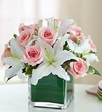 Valentine's Day Flowers by 1-800-Flowers - Rose and Lily Cube Bouquet - Medium