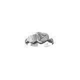 Sterling Silver Diamond Cut Double Heart Toe Ring