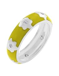 Yellow Flower Enamel Band Ring