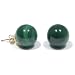 14k Yellow Gold 12mm Malachite Stud Earrings