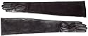 Silk Lined Long Black or White Leather Gloves -Free Shipping