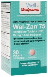 Walgreens Wal-Zan 75 Acid Reducer Tablets, 30 ea