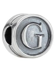 Kera Sterling Silver Alphabet Letter G Bead