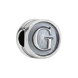 Kera Sterling Silver Alphabet Letter G Bead