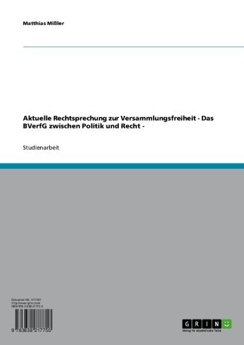 Aktuelle Rechtsprechung zur Versammlungsfreiheit - Das BVerfG zwischen Politik und Recht - (German Edition)