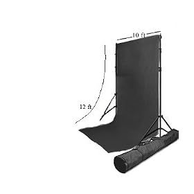 10ft x 12ft Black Muslin Photography Backdrop with a Stand