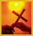 Hands holding Cross Bookmark