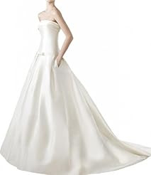 Strapless Satin Vintage   Ball Gown  Dress