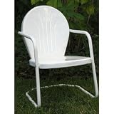Retro Metal Lawn Chair - White (White) (35 H x 22 W x 21 D)