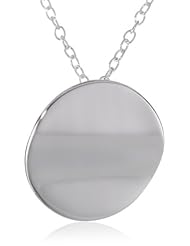 Sterling Silver Polished Circle Pendant Necklace, 18"