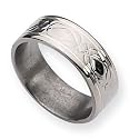 Contemporary Titanium Sterling Silver Inlay Celtic Knot Flat 8mm Polished Band Size 8-14 - by Chisel