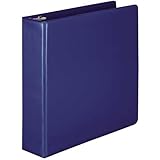 Wilson Jones Heavy Duty Round Ring View Binder, 2 Inch, Letter Size, Customizable, Blue (W363-44BLPP)